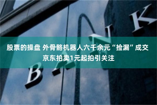 股票的操盘 外骨骼机器人六千余元“捡漏”成交 京东拍卖1元起拍引关注
