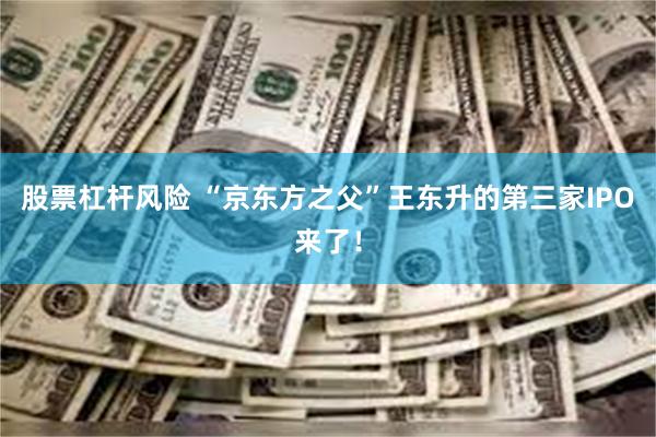 股票杠杆风险 “京东方之父”王东升的第三家IPO来了！