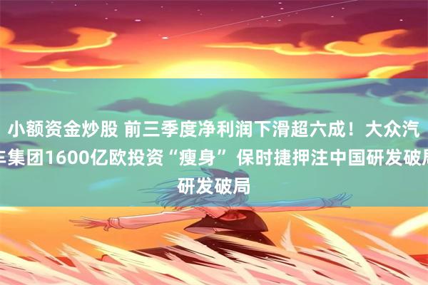 小额资金炒股 前三季度净利润下滑超六成！大众汽车集团1600亿欧投资“瘦身” 保时捷押注中国研发破局