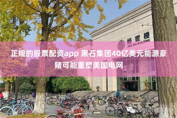 正规的股票配资app 黑石集团40亿美元能源豪赌可能重塑美国电网